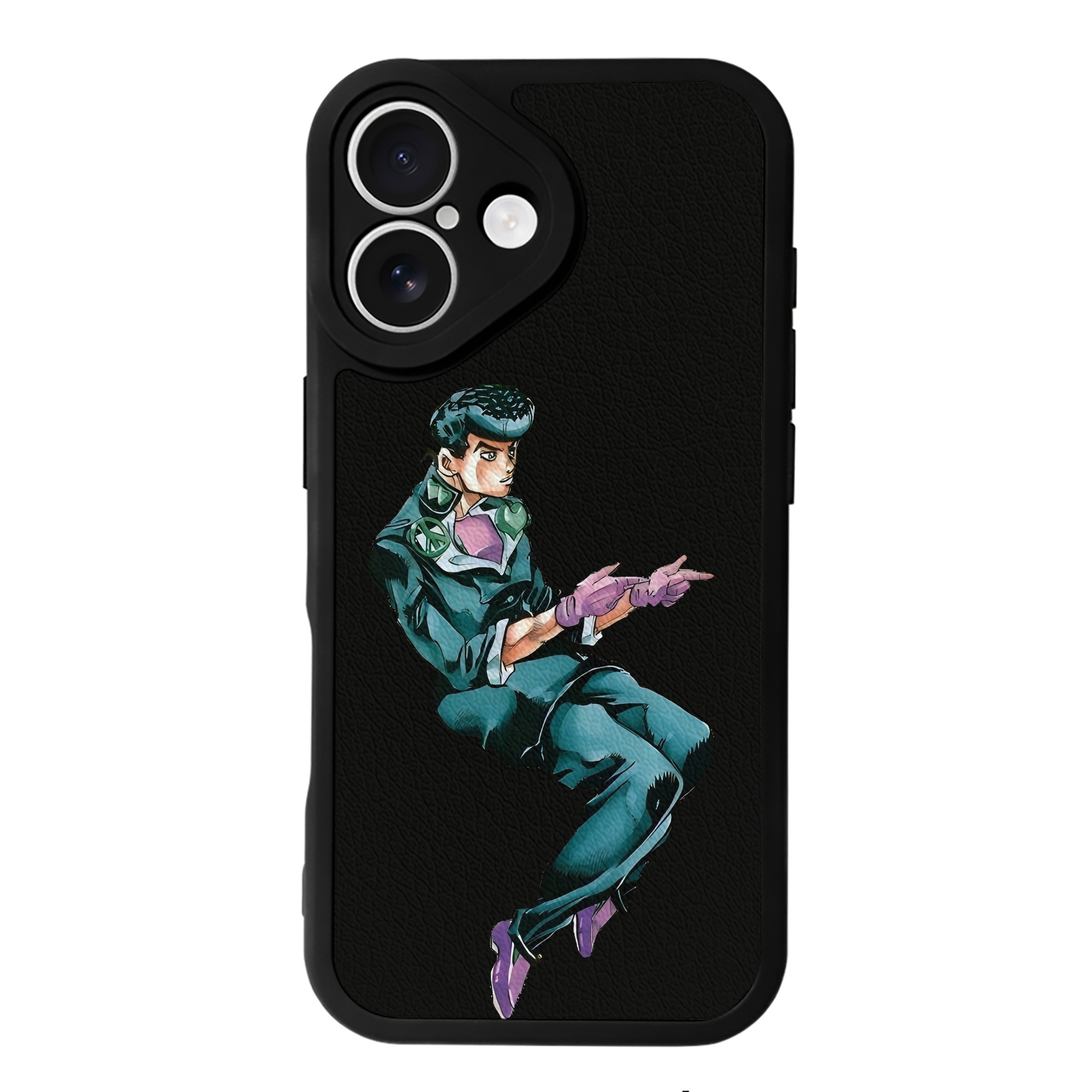 （画像用） ジョジョの奇妙な冒険 ひがしかた じょうすけ JoJo's Bizarre Adventure Higashikata Josuke 【iPhone 16シリーズ対応】シリコンスマホケース（レザー調） 材質：シリコン
